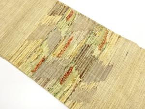 手織り紬変わり織抽象模様織出し名古屋帯